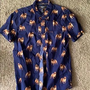 Men’s short sleeve casual button down shirt